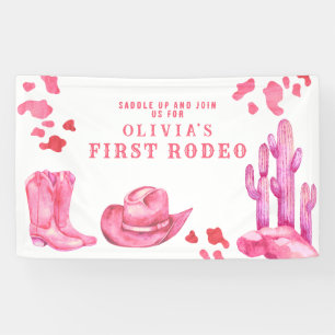 Cowgirl Wild West 1st Rodeo Geburtstagsparty Banner