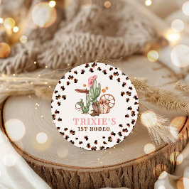 Cowgirl Wild West 1st Rodeo Ranch Geburtstagsparty Runder Aufkleber