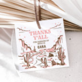 Cowgirl Wild West Rodeo Birthday Party Square Geschenkanhänger