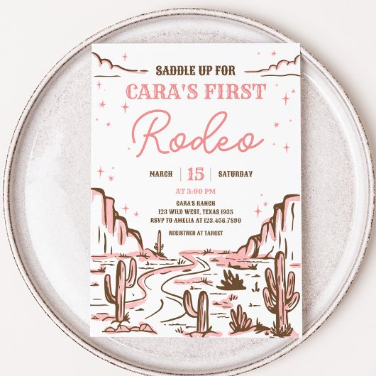 Cowgirl Wild West Rodeo Geburtstagsparty Einladung