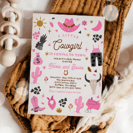Cowgirl Wild West Rodeo Ranch Baby Dusche Einladung