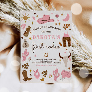 Cowgirl Wild West Rodeo Ranch Birthday Party Einladung