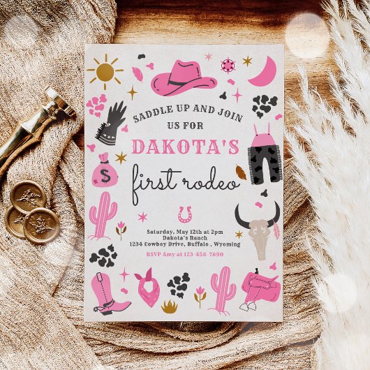 Cowgirl Wild West Rodeo Ranch Birthday Party Einladung