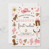 Cowgirl Wild West Rodeo Ranch Birthday Party Einladung (Vorderseite)