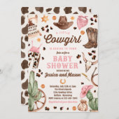 Cowgirl Wild West Rodeo Ranch Girl Babydusche Einladung (Vorne/Hinten)