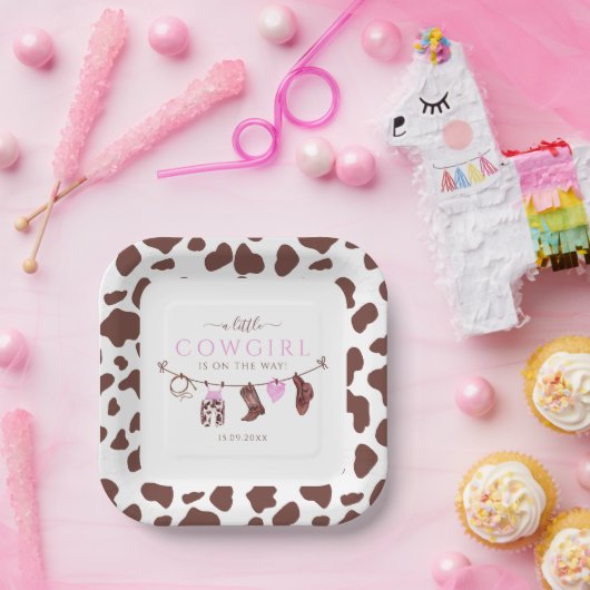 Cowgirl Wild West Rodeo Western Girl Dusche Pappteller (Party)