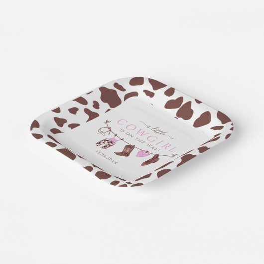 Cowgirl Wild West Rodeo Western Girl Dusche Pappteller (Gewinkelt)