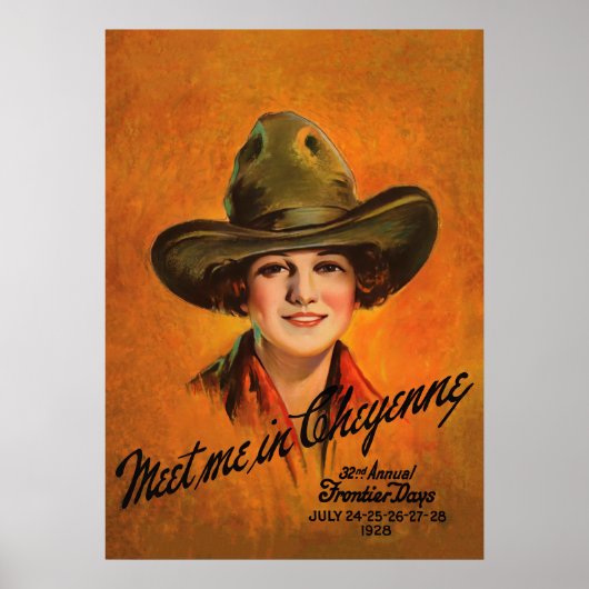 Cowgirl, Wild West Show Vintage Poster (Vorne)