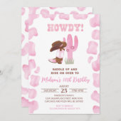 Cowgirl Wild West Western Geburtstagseinladungen Einladung (Vorne/Hinten)