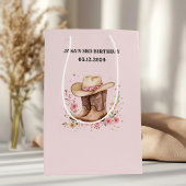 Cowgirl-Wildblumen Bash Birthday Pink | Western Mittlere Geschenktüte