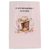 Cowgirl-Wildblumen Bash Birthday Pink | Western Mittlere Geschenktüte (Vorderseite)