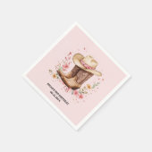 Cowgirl Wildblumen Bash Birthday Pink Western Serviette (Ecke)