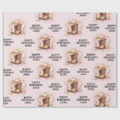 Cowgirl Wildblumen Bash Birthday | Rosa Western Geschenkpapier (Flach)
