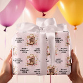 Cowgirl Wildblumen Bash Birthday | Rosa Western Geschenkpapier