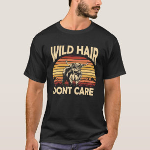 Cowgirl Wilde Haare Retro Sonnenuntergang Schottis T-Shirt