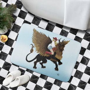 Cowgirl Winged Lion Fantasy Red Badematte