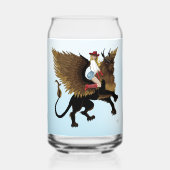 Cowgirl Winged Lion Fantasy Red Dosenglas (Rückseite)