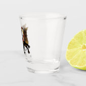 Cowgirl Winged Lion Fantasy Red Schnapsglas (Rechts)