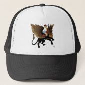 Cowgirl Winged Lion Fantasy Red Truckerkappe (Vorderseite)