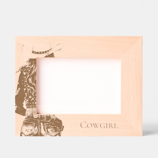Cowgirl with Hat Geätzte Rahmen (Vorderseite)