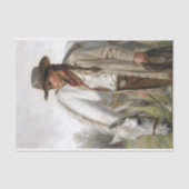 Cowgirl With Spotted Horse In Field Decoupage Seidenpapier (Vorderseite)