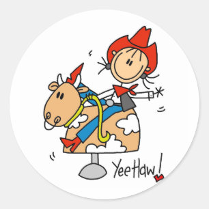 Cowgirl Yee Haw T-Shirts und Geschenke Runder Aufkleber