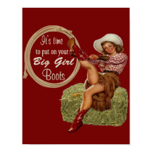 Cowgirl zieht deine großen Girl Stiefel an