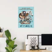 Cowgirl Zitat Pferde Cowboy Stiefel, dass Blumen Poster (Heimbüro)
