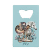 Cowgirl Zitat Pferde Cowboystiefel Blumenstrauß We Geldbeutel Flaschenöffner (Vorderseite)