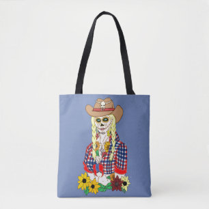 Cowgirl Zucker-Schädel Tasche