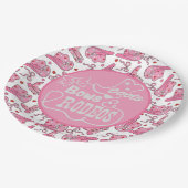 Cowgirl zum Geburtstag Pappteller (Schrägansicht)