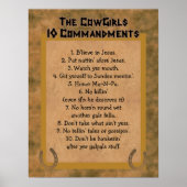 Cowgirls 10 Gebote POSTER drucken (Vorne)
