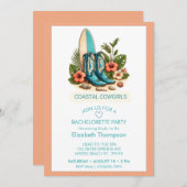 Cowgirls an der Küste Bachelorette Wochenende Einladung (Vorne/Hinten)