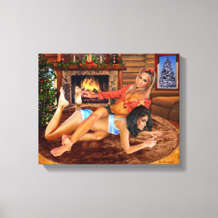 COWGIRLS BLOCKHAUS SPIELEN WRESTLING LEINWANDDRUCK