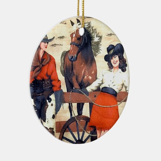 Cowgirls Keramik Ornament (Rechts)