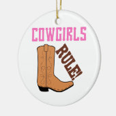 Cowgirls Keramik Ornament (Links)