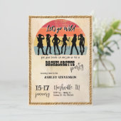 Cowgirls lasse Mädchen Vintag rustikales Wochenend Einladung (Stehend Vorderseite)