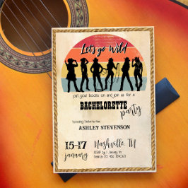 Cowgirls lasse Mädchen Vintag rustikales Wochenend Einladung