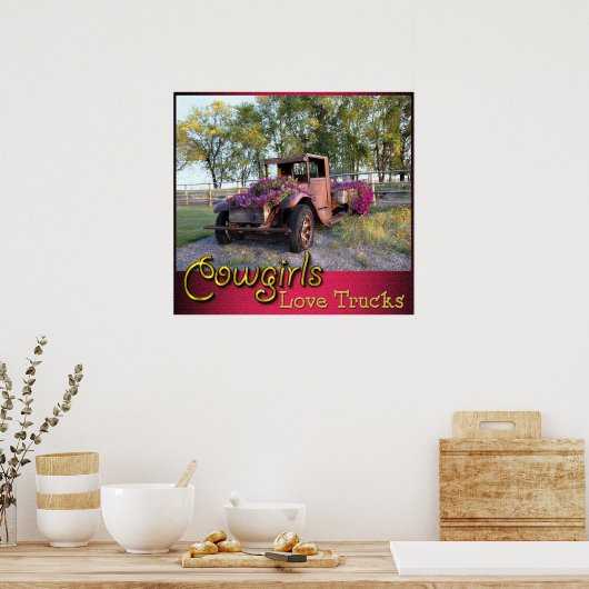 Cowgirls Liebe LKW Poster (Küche)