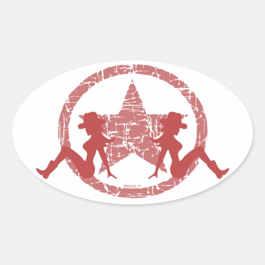 Cowgirls mit Klumpen Rot Stickers (Vorderseite)