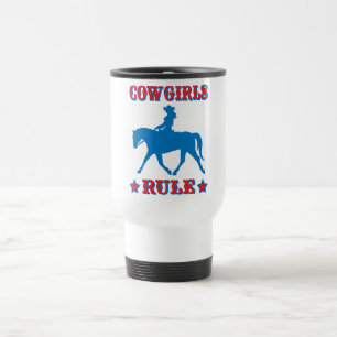 Cowgirls-Regel (rot/Blau) Reisebecher