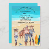 Cowgirls Strand Junggeselinnen-Abschied Einladung (Vorne/Hinten)