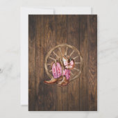 Cowgirls übernachten in Rosa Western Land Geburtst Einladung (Rückseite)