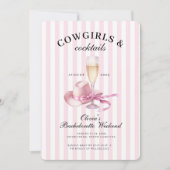 Cowgirls und Cocktails Bachelorette Einladung (Vorderseite)
