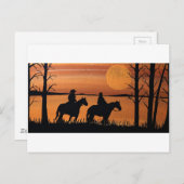 Cowgirls und Pferde Postkarte (Vorne/Hinten)