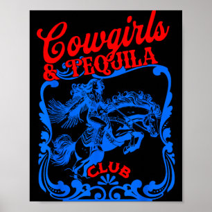 Cowgirls und Tequila Vintage Schwanz Lustiger Tequ Poster