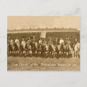 Cowgirls Vintage-Foto 1911 Roundup Postkarte