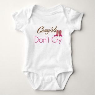 Cowgirls weinen keine Säugling-Kleidung Baby Strampler