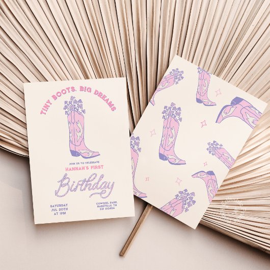 Cowgirls zum Geburtstag Einladung Tiny stimuliert