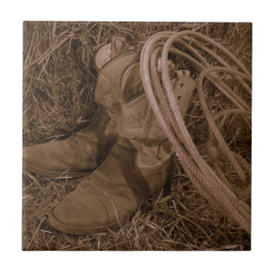 Cowgirlstiefel u. Lariat Fliese